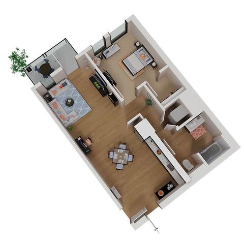 CA_SantaRosa_Annadel_Plan_A1a_Floor Plan 1 Bedroom 1 Bathroom CA_SantaRosa_Annadel_Plan_A1a_Floor Plan 1 Bedroom 1 Bathroom